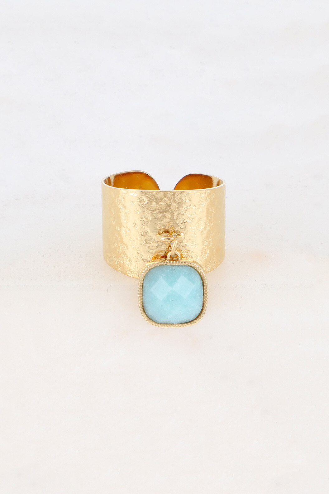 Mayorista Bohm - Anillo de chloé - Piedra Natural cuadrada