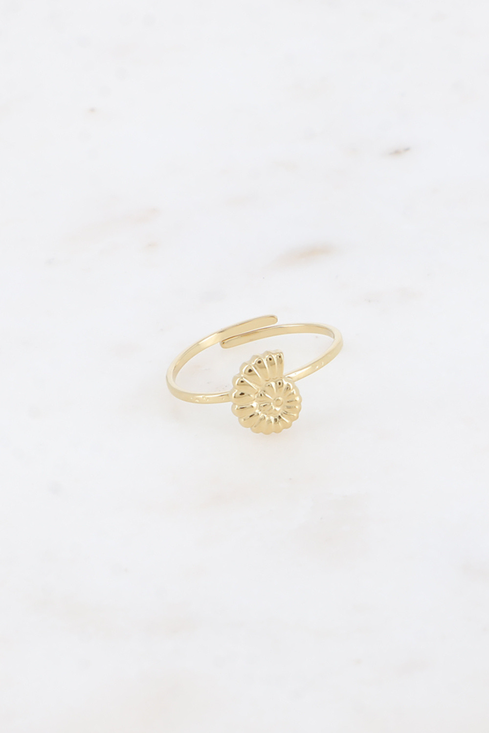 Grossiste Bohm - Bague fine - motif coquillage escargot texturé