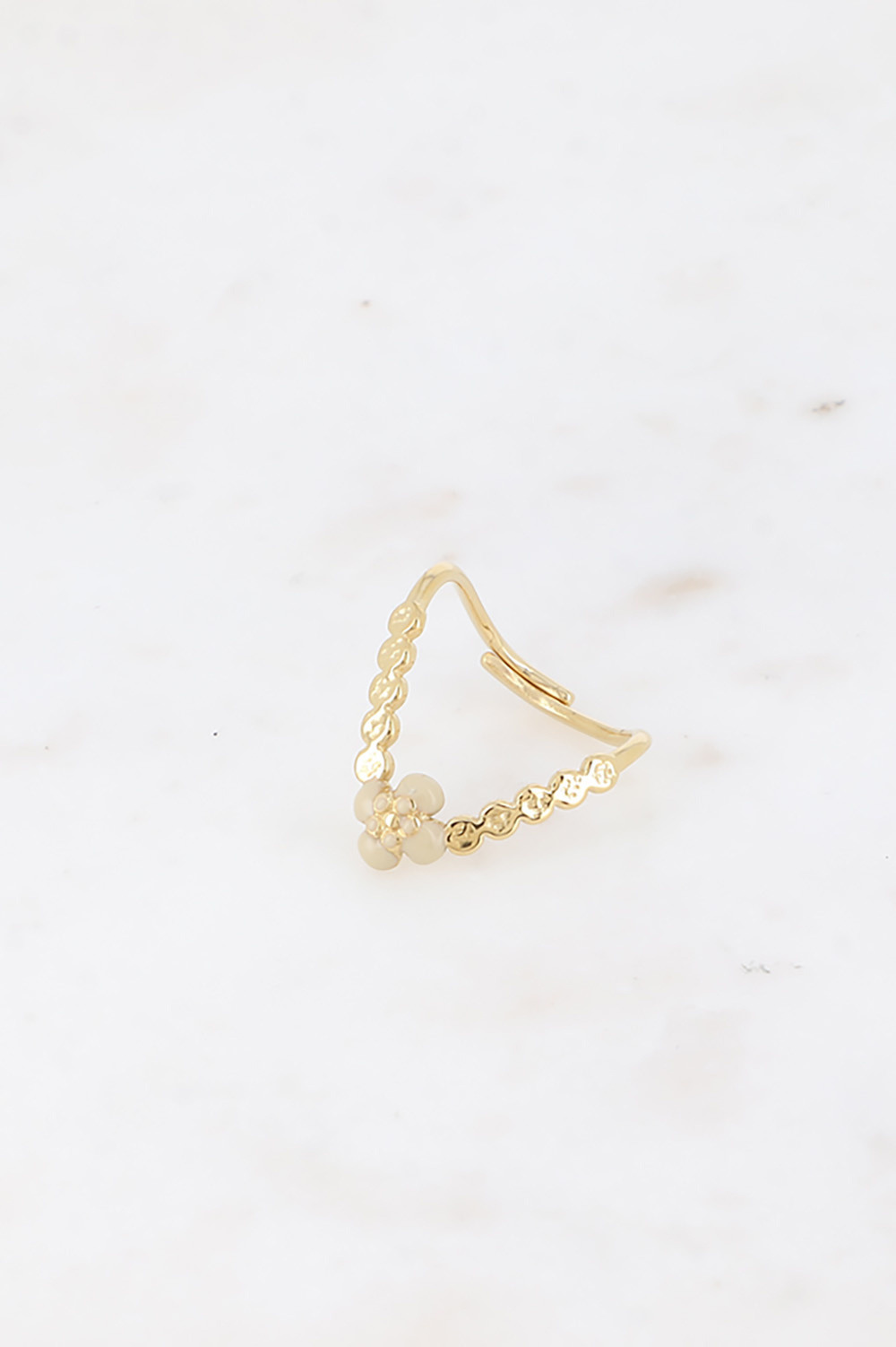 Mayorista Bohm - Anillo en V - flor de esmalte