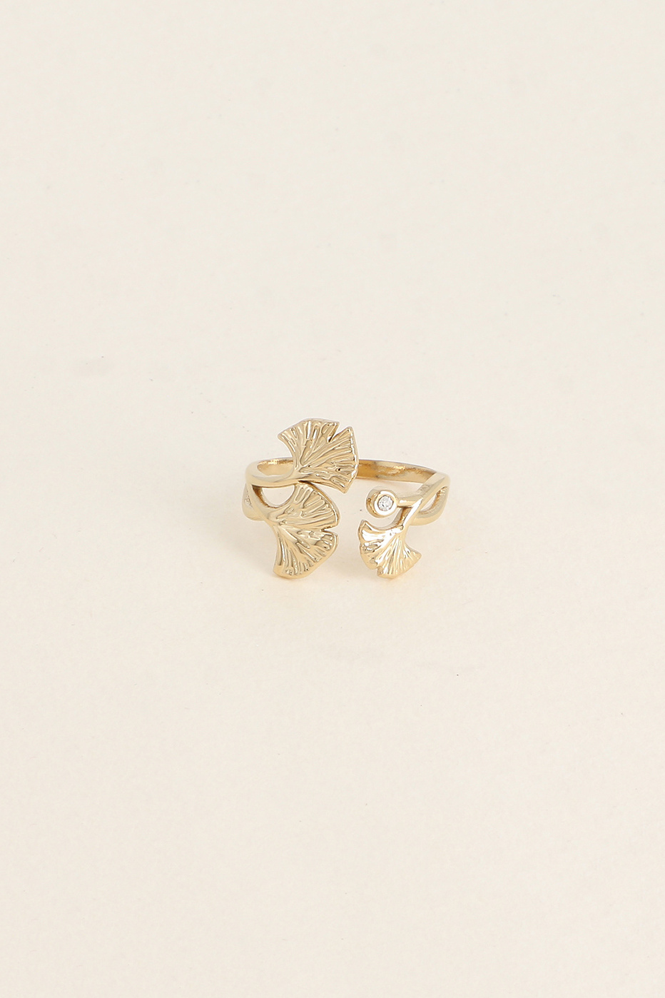 Grossiste Bohm - Bague ouverte - ginkos et oxydes de zirconium