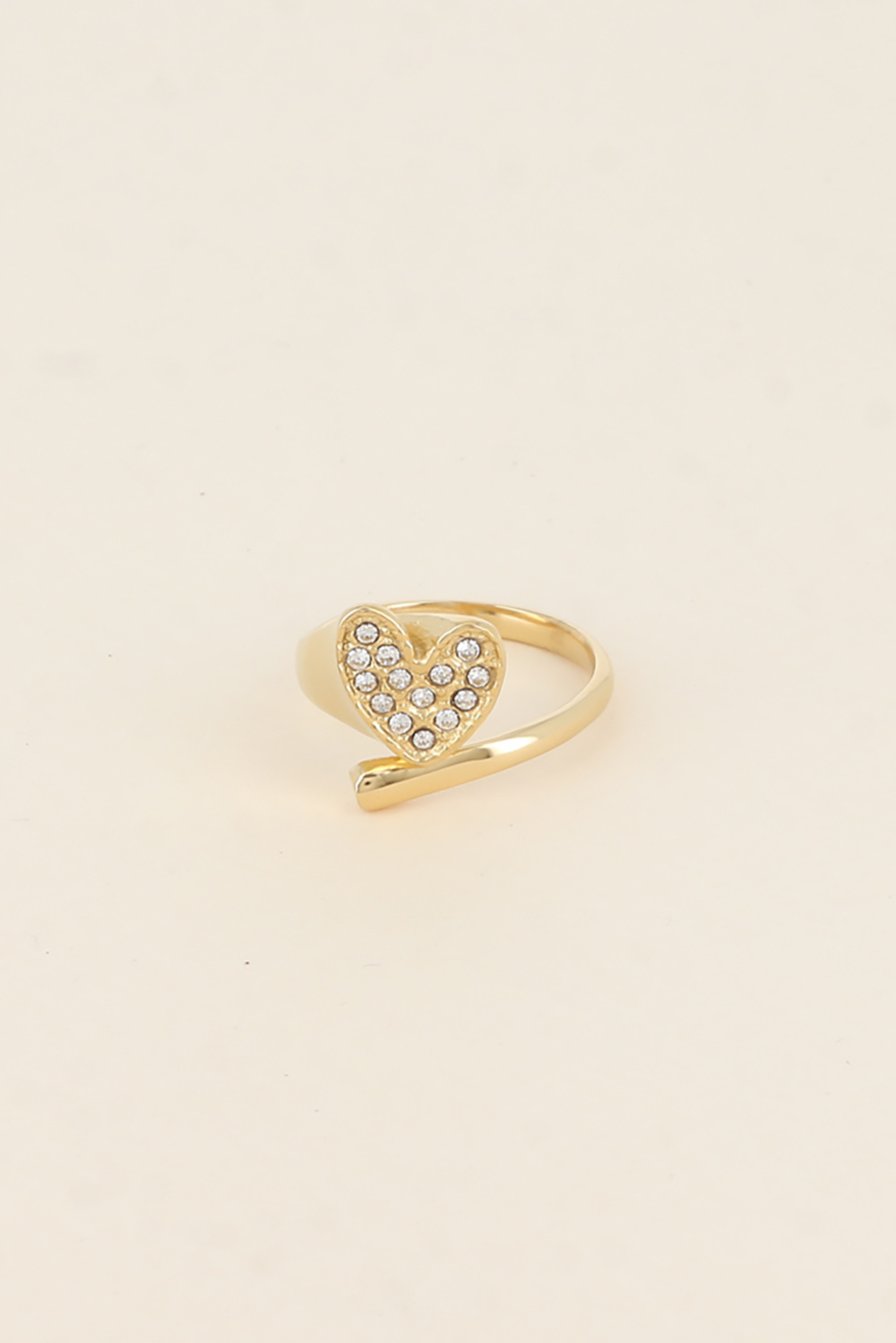Mayorista Bohm - Anillo - corazón con circonitas y banda