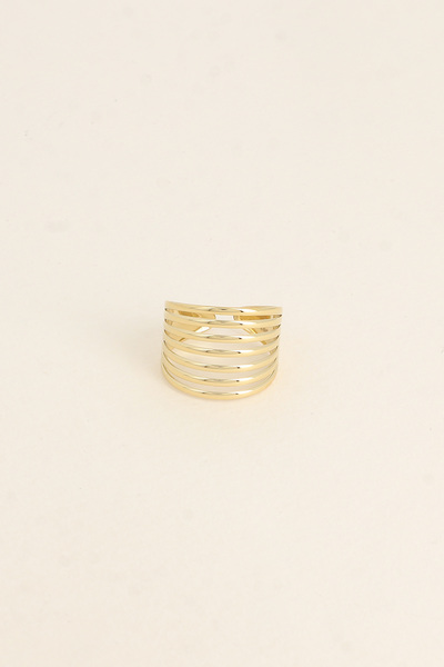 Grossiste Bohm - Bague large - 7 lignes ajourées Grossiste Bohm - Bague large - 7 lignes ajourées