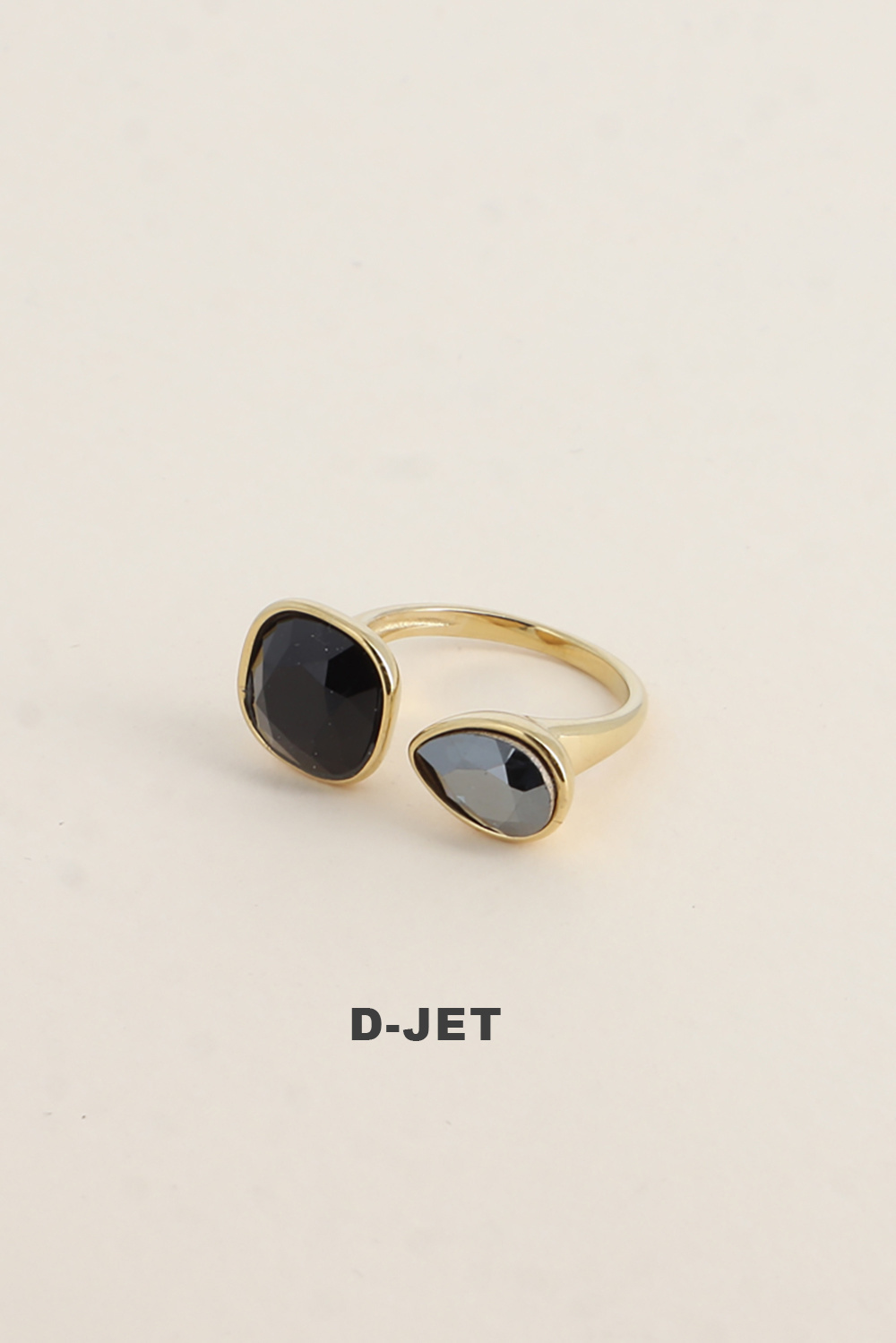 Wholesaler Bohm - Gold open ring - adorned with 10mm Swarovski® crystals and drop