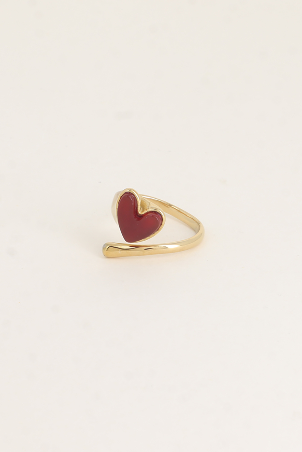 Mayorista Bohm - Anillo abierto - corazón de nácar y banda