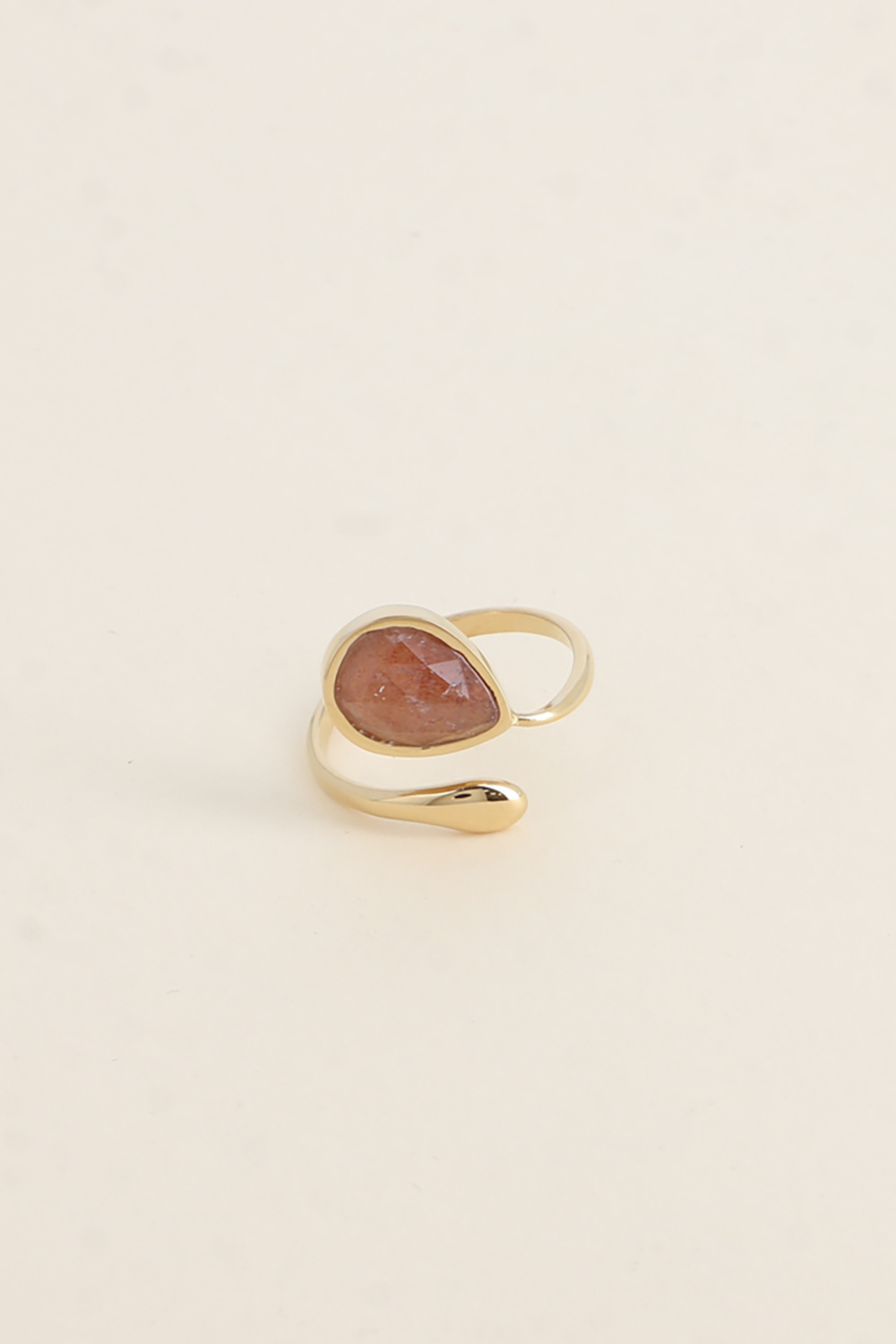 Wholesaler Bohm - Open ring - natural teardrop stone