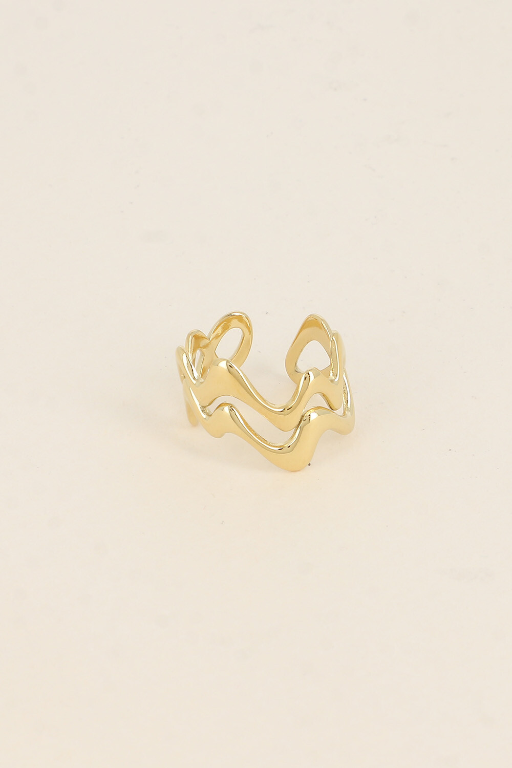 Grossiste Bohm - Bague - 2 lignes ondulées