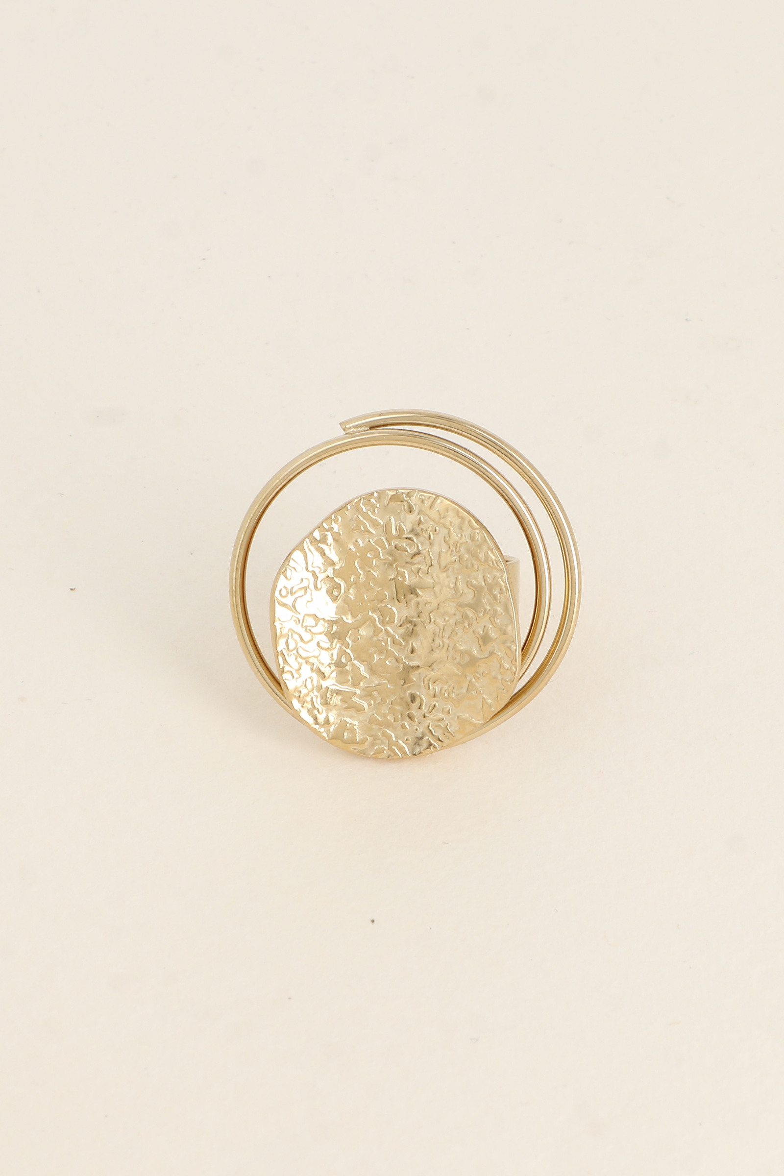 Wholesaler Bohm - Ring - curved textured round piece and band
