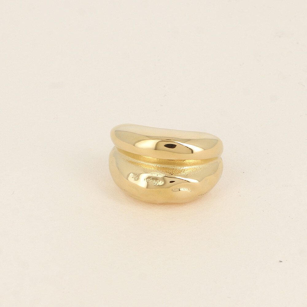 Grossiste Bohm - Bague - pièce à 2 rangs, lisse et martelé
