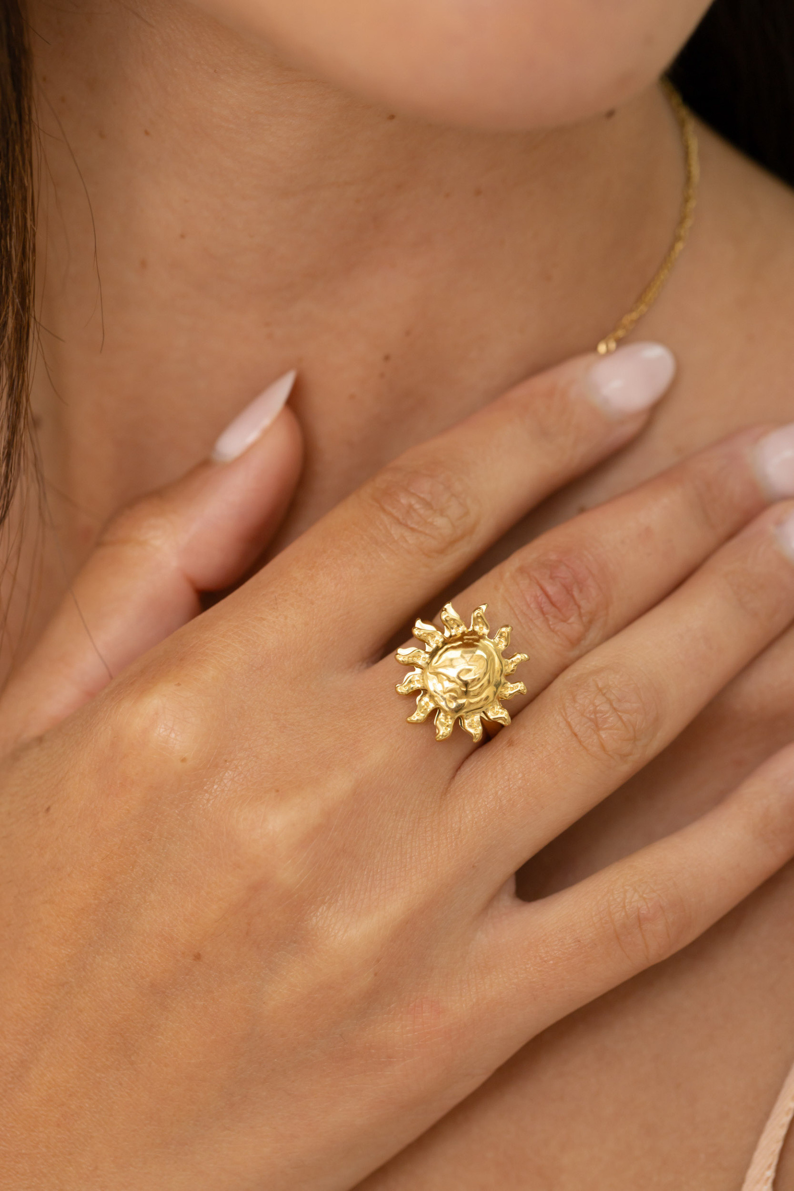 Grossiste Bohm - Bague rotative avec soleil tournant