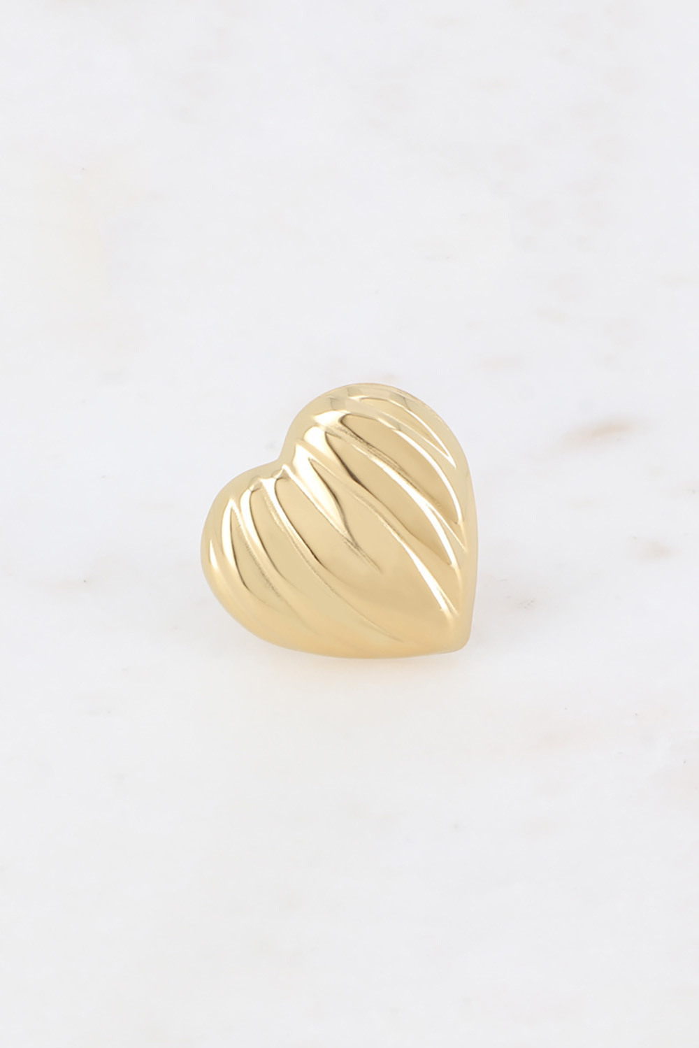 Grossiste Bohm - Bague - grand coeur strié 25mm