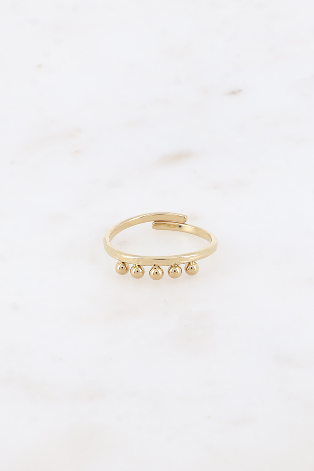 Großhändler Bohm - Ring - gehämmerter Ring und 5 kleine Kugeln