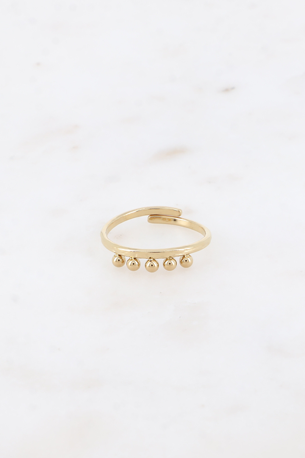 Grossiste Bohm - Bague - anneau martelé et 5 petites boules
