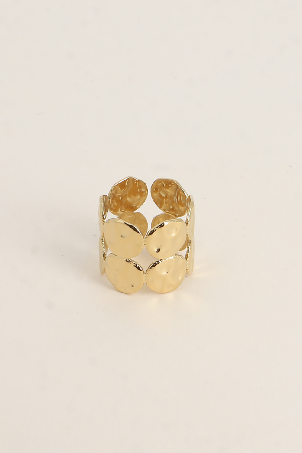 Mayorista Bohm - Anillo - 2 filas de círculos martillados