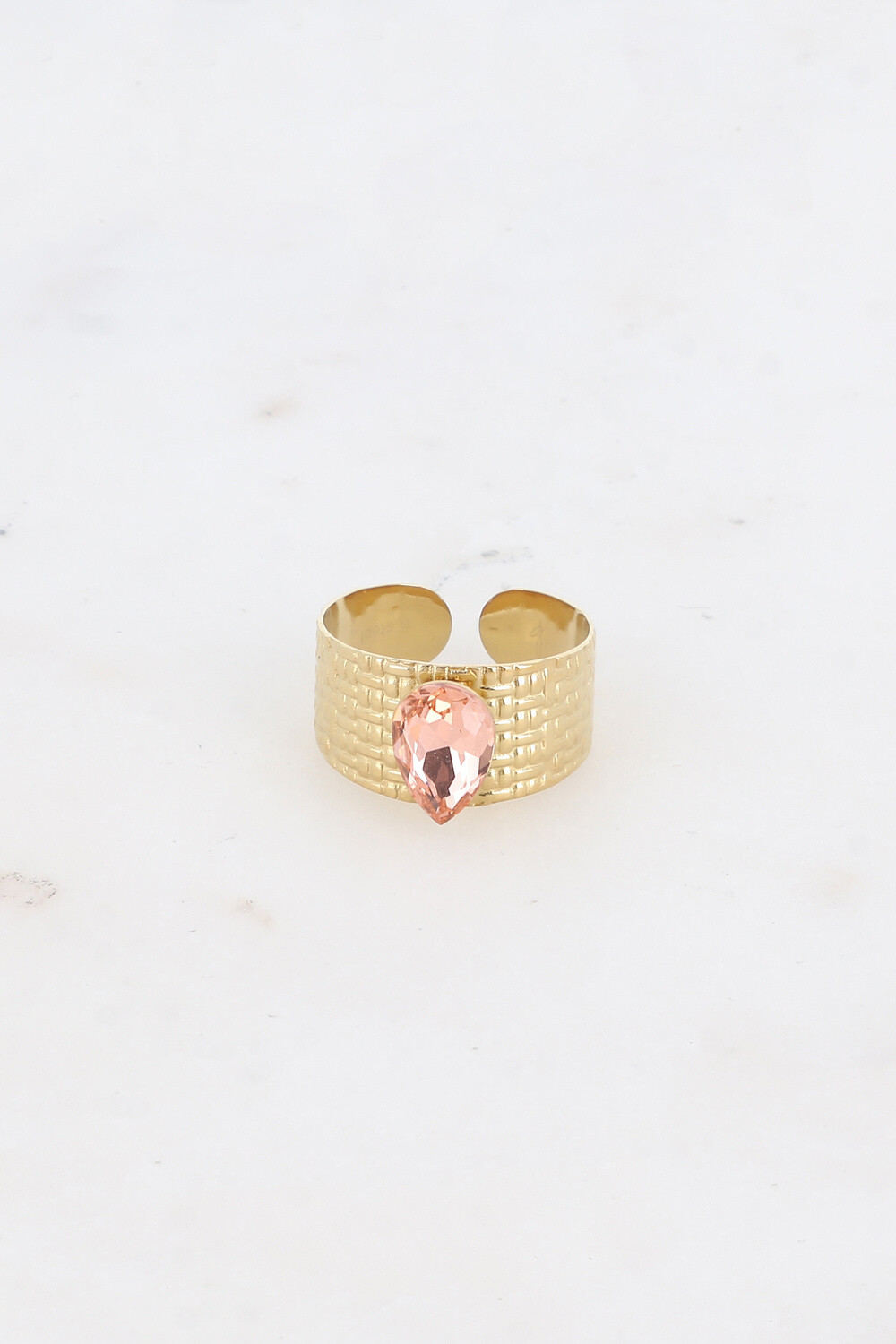 Wholesaler Bohm - Large ring - Grown ring and crystal drop 7x10mm