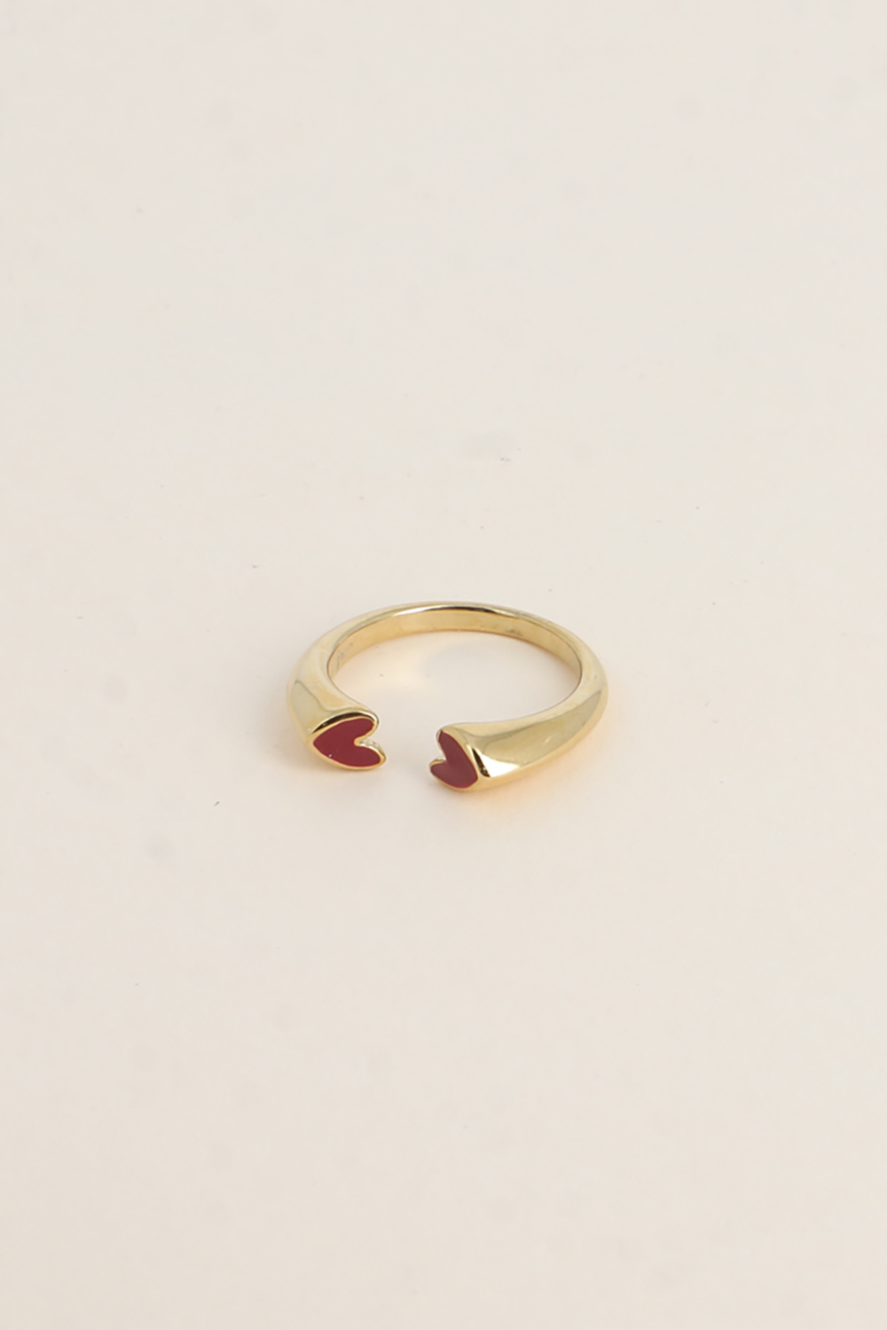 Mayorista Bohm - Anillo - dos corazones planos de esmalte