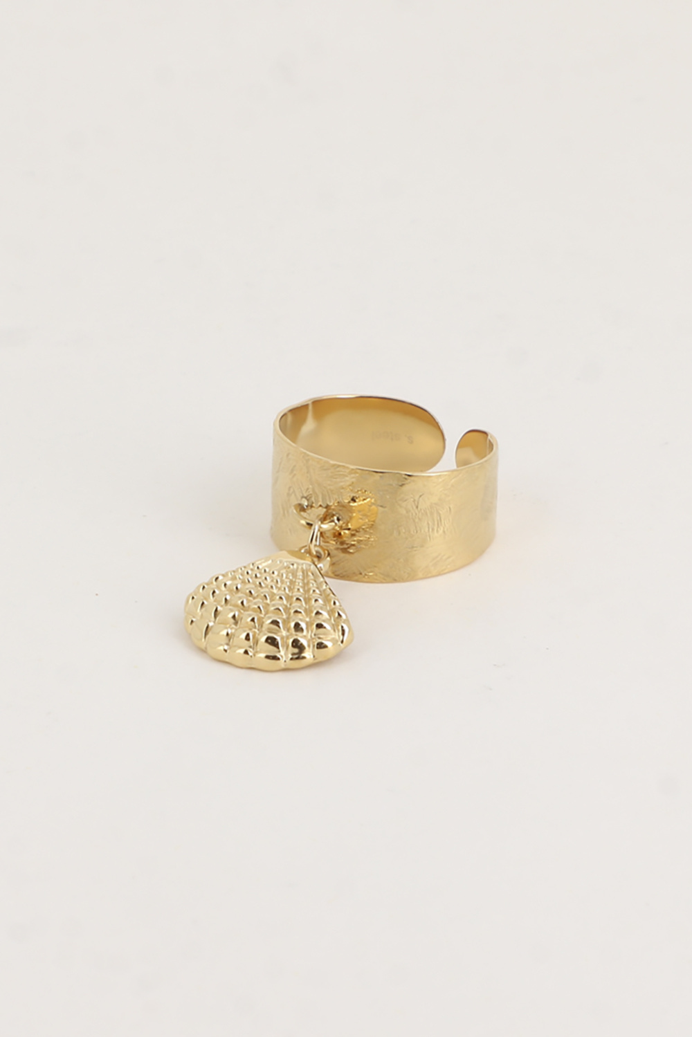 Mayorista Bohm - Anillo - banda con efecto cepillado y colgante de concha