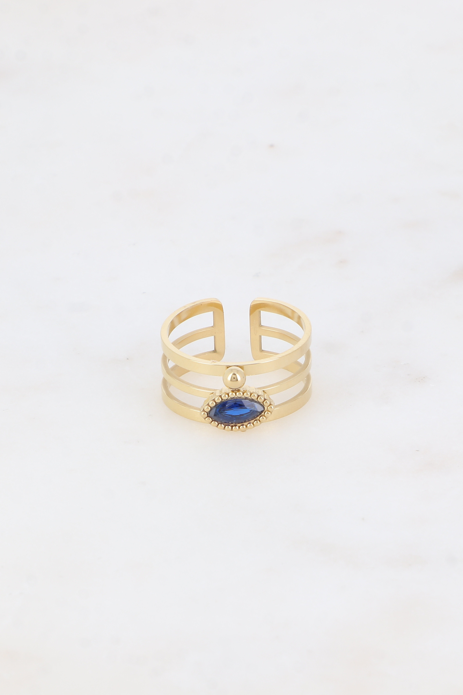 Wholesaler Bohm - Ring - 3 rings, balls and eye crystal