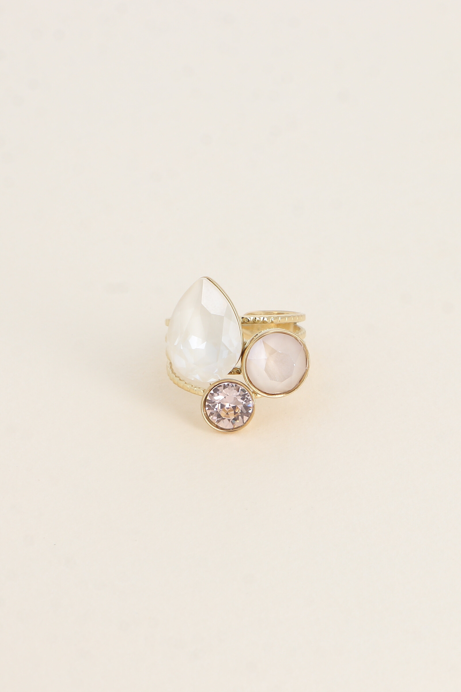 Großhändler Bohm - Goutte -Trilogie -Ring - Dekoriert mit Swarovski® -Kristallen