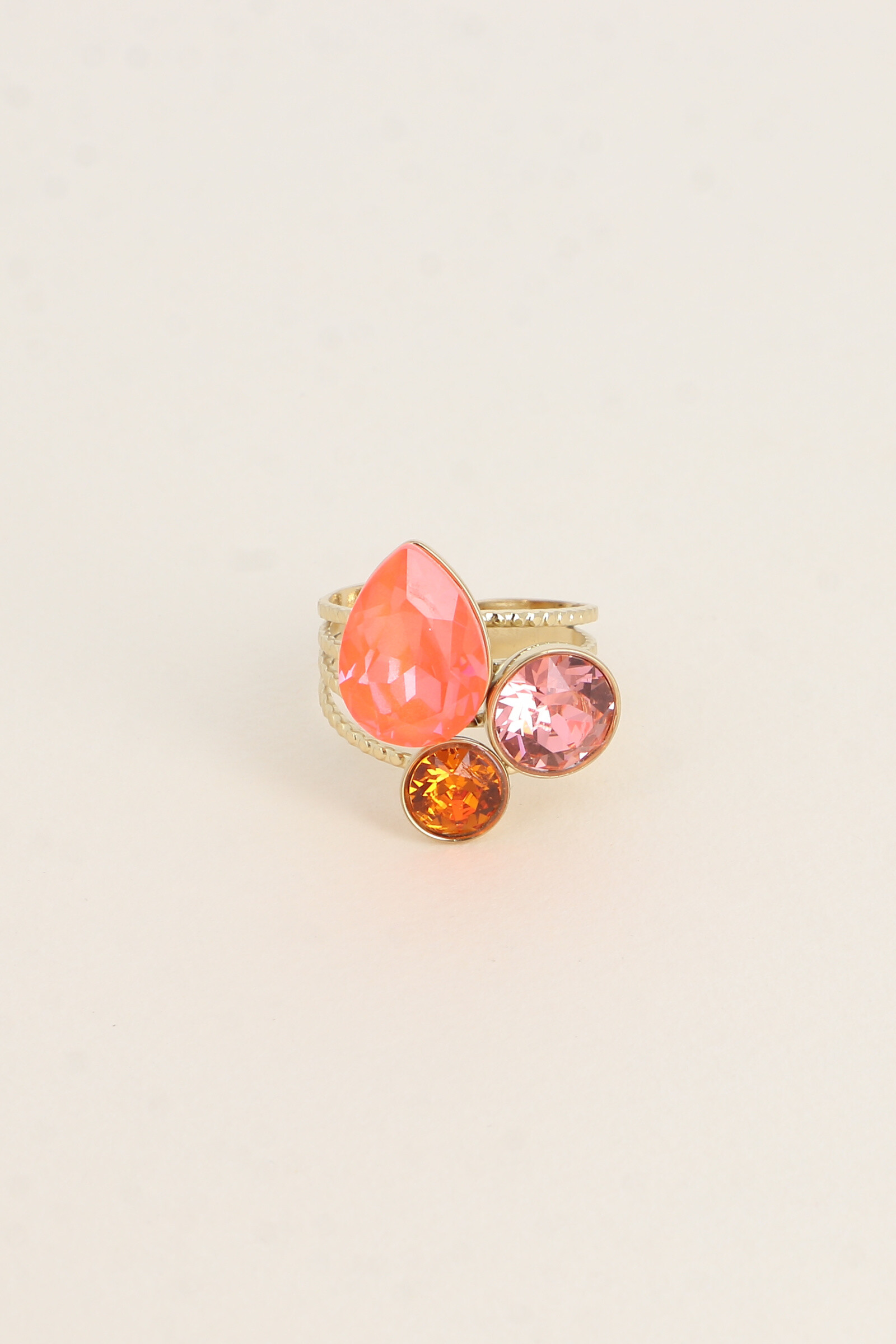 Grossiste Bohm - Bague Trilogie goutte - ornée de cristaux de Swarovski®