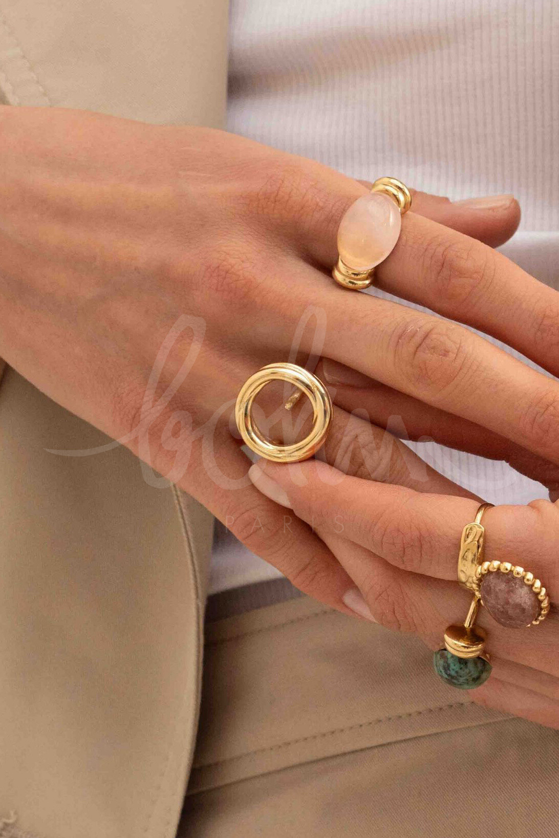 Grossista Bohm - Anello - Motivo rotondo intrecciato e aperto