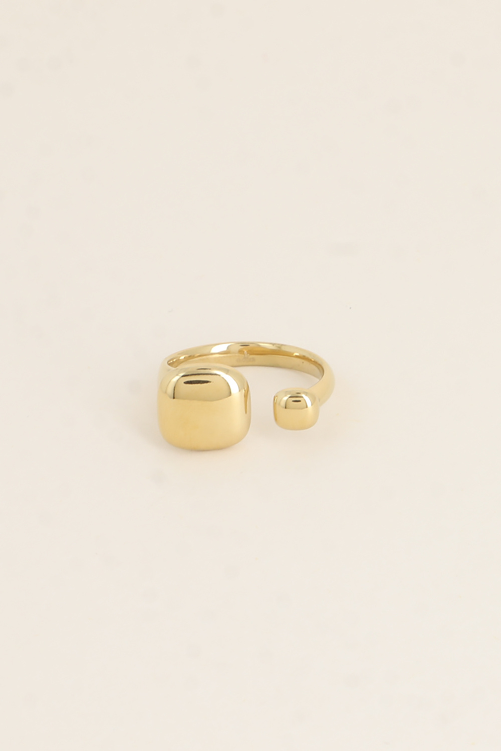 Grossiste Bohm - Bague ouverte - 2 carrés bombés