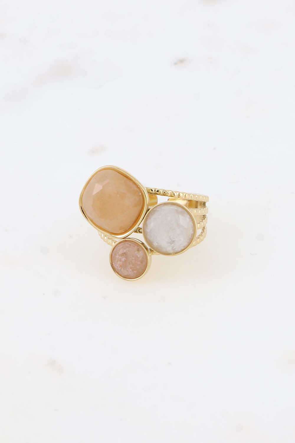 Mayorista Bohm - Anillo de trilogía - piedras naturales