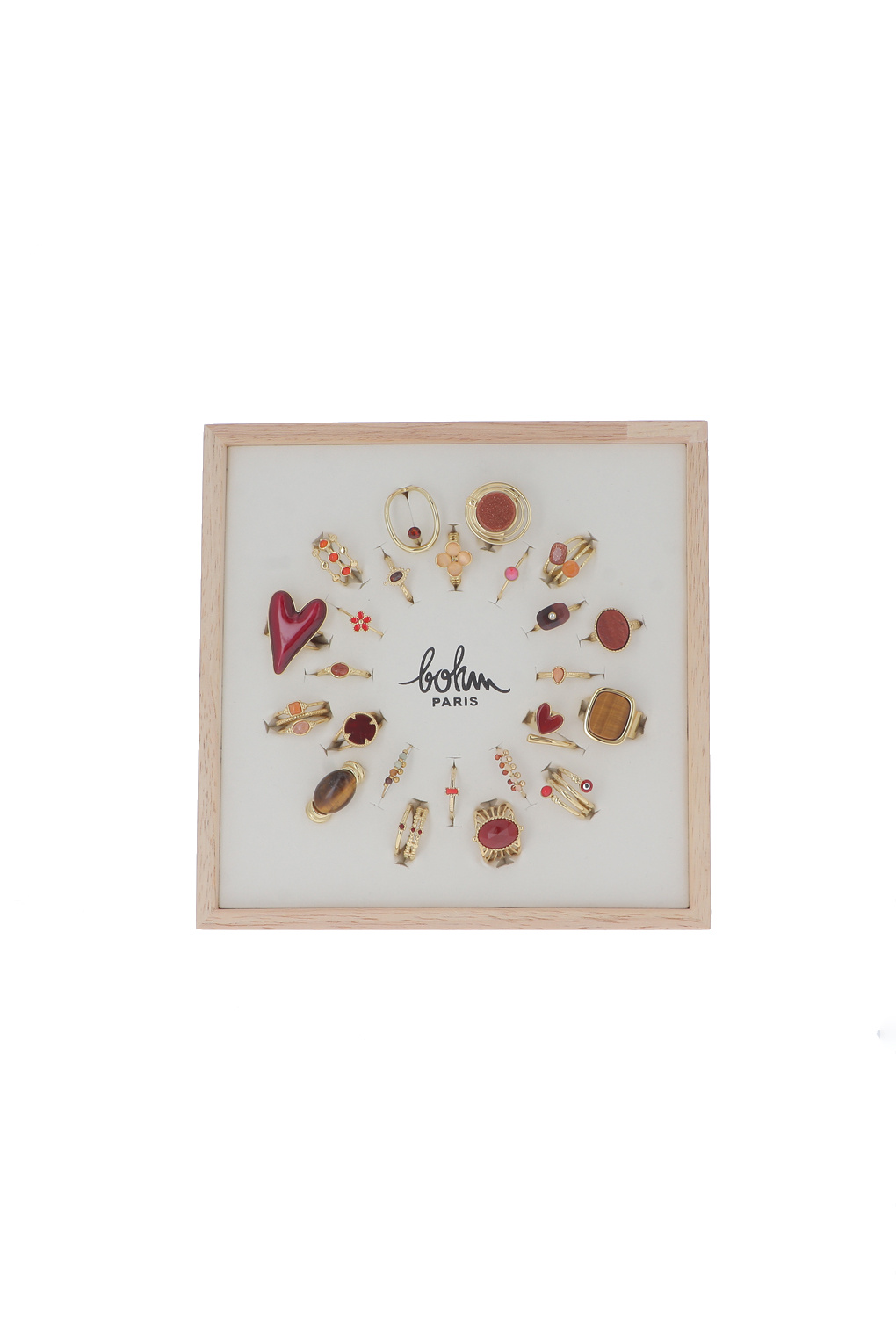Grossista Bohm - Set di 24 anelli - oro rosso - espositore incluso