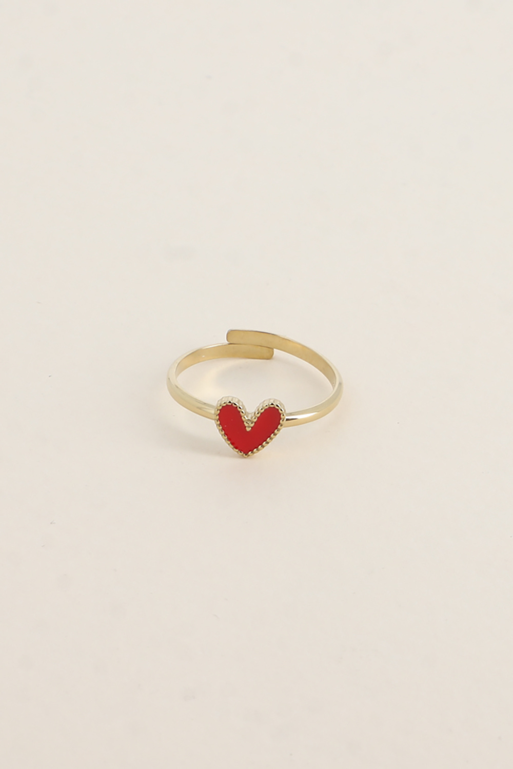 Wholesaler Bohm - Yesenia Ring - Enameled Heart, Milgrain Edge