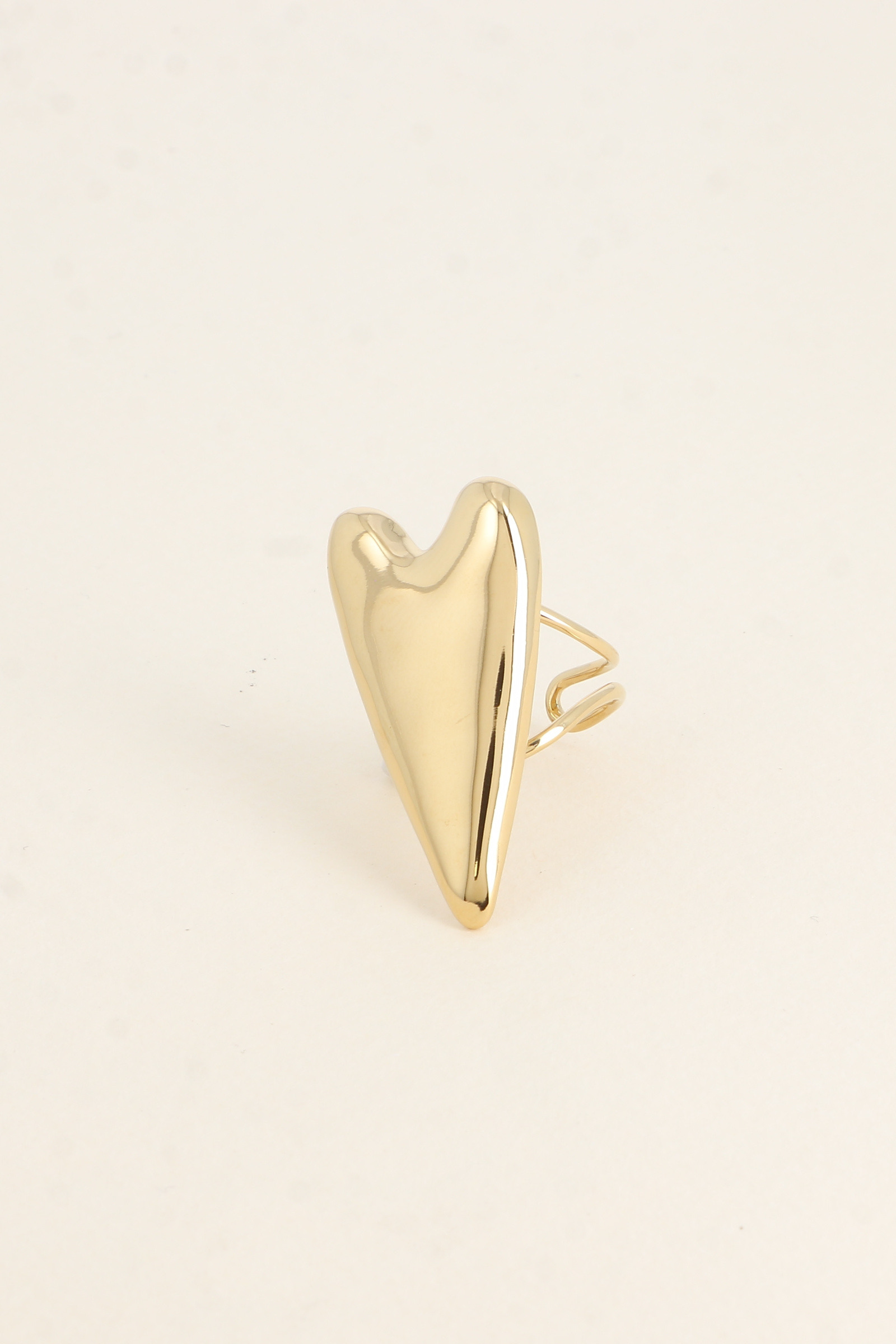 Grossiste Bohm - Bague - motif coeur allongé et plat