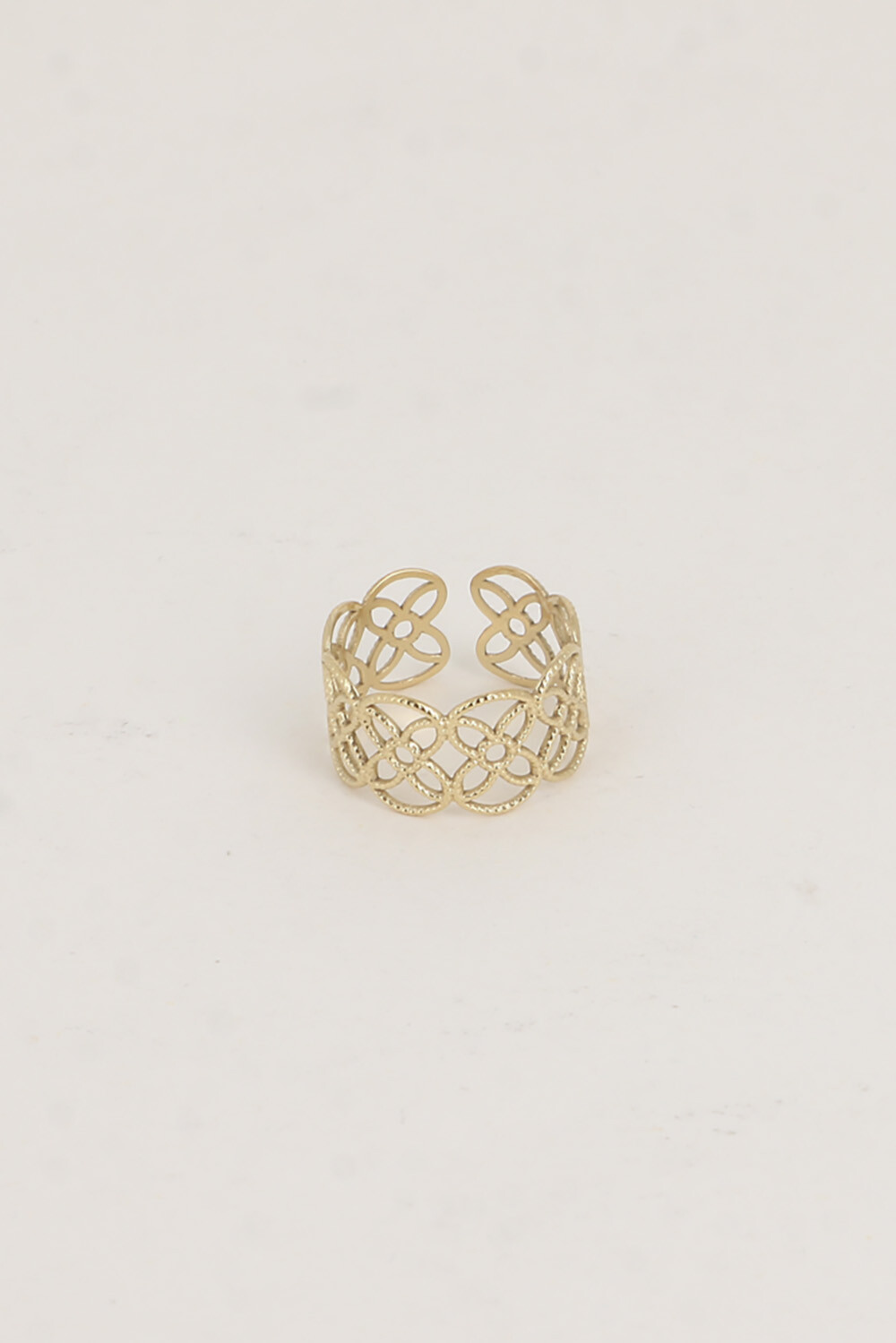 Mayorista Bohm - Anillo ancho - patrón de rosetas caladas con efecto milgrain
