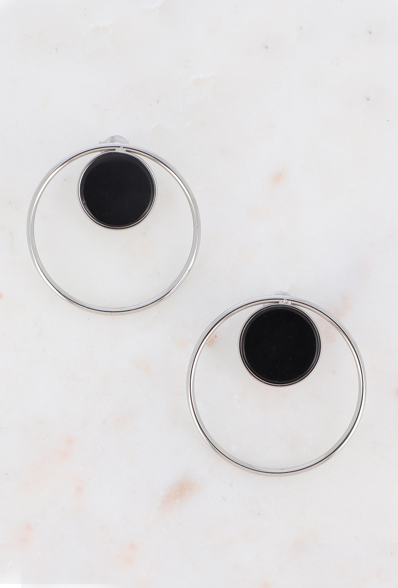 Mayorista Bohm - Pendientes Maxine de rodio con piedra natural
