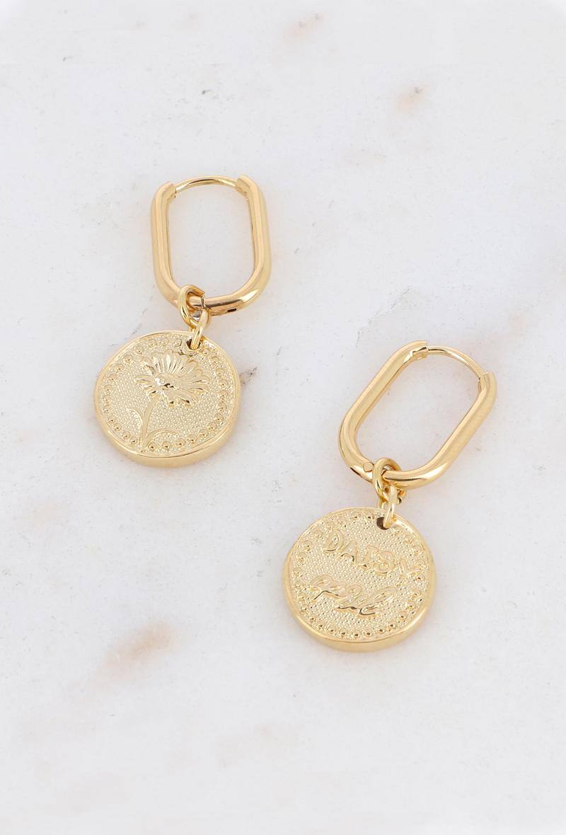 Wholesaler Bohm - Fleury hoop earrings - Birth flowers - April DAISY
