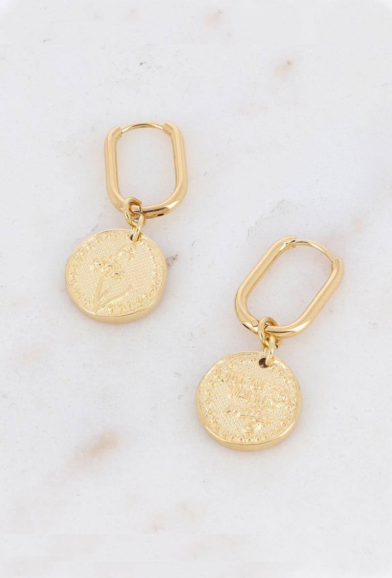 Wholesaler Bohm - Fleury hoop earrings - Birth flowers - May LILY OF THE VALLEY