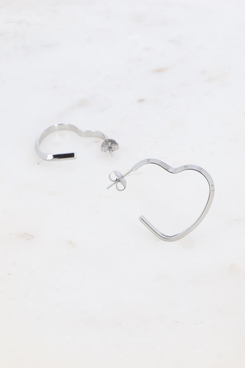 Mayorista Bohm - Pendientes de aro - anillo de corazón de 26 mm