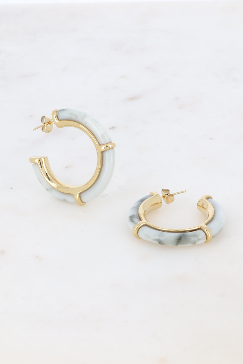 Mayorista Bohm - Pendientes de aro - acetato de colores 37 mm