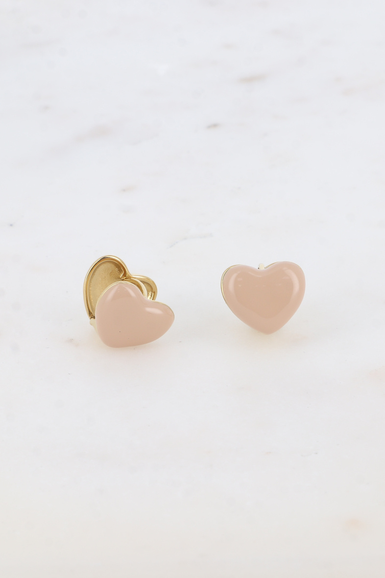 Mayorista Bohm - Pendientes de aro - corazón esmaltado de doble cara