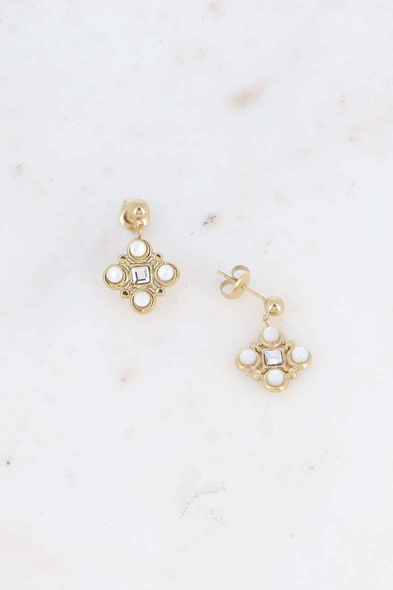 Mayorista Bohm - Pendientes colgantes - piedras naturales y cristal talla cuadrada