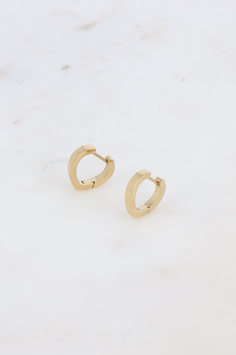 Großhändler Bohm - Kleine Creolen – herzförmiger Ring