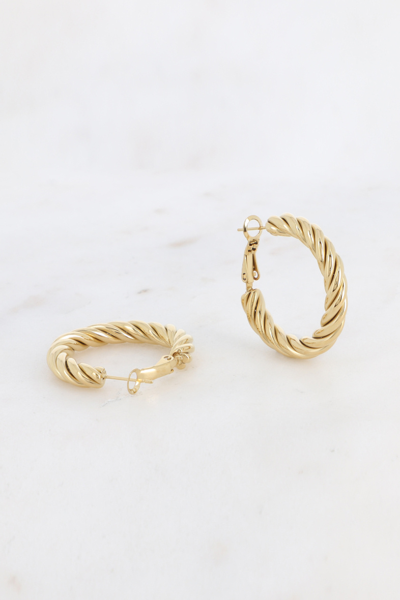 Großhändler Bohm - Creolen – gedrehter Ring 3 cm aus Edelstahl