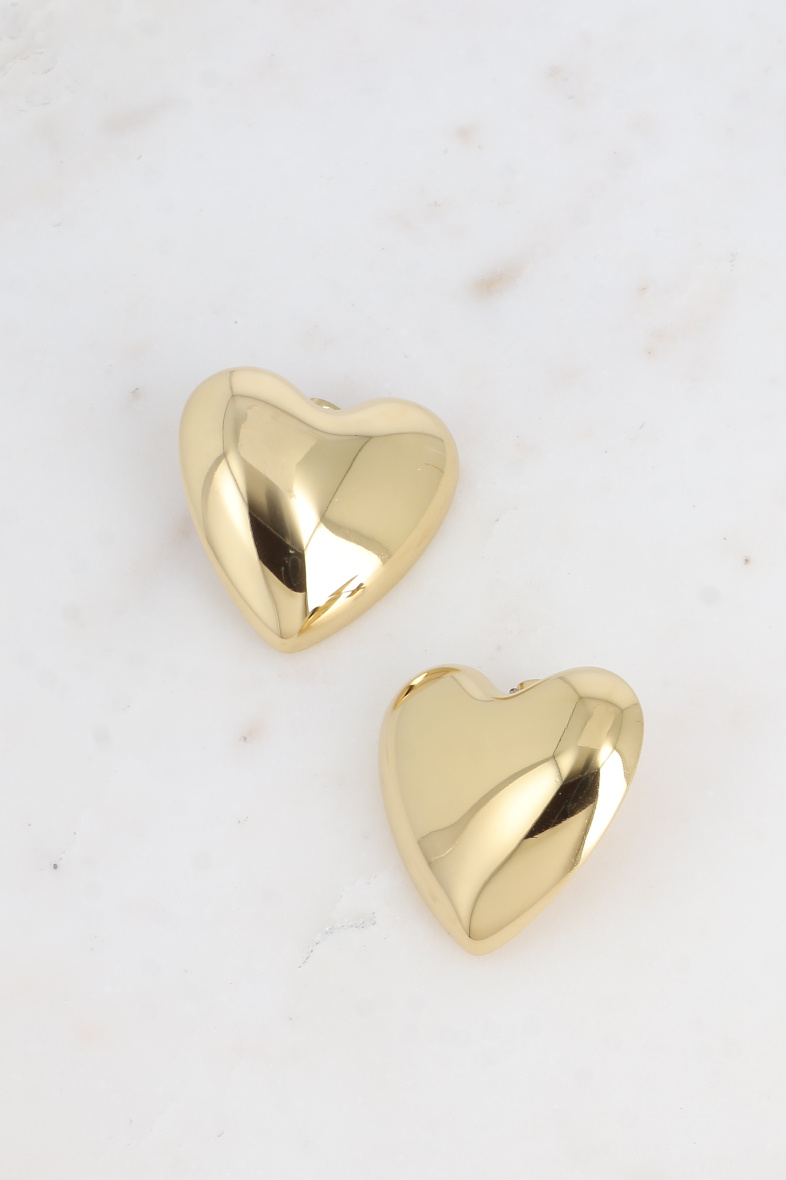 Grossiste Bohm - Boucles puces - grand coeur lisse et brillant