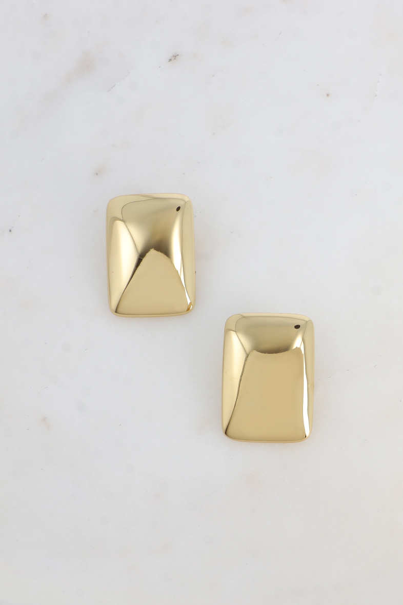 Wholesaler Bohm - Stud earrings - large smooth and mirrored rectangle