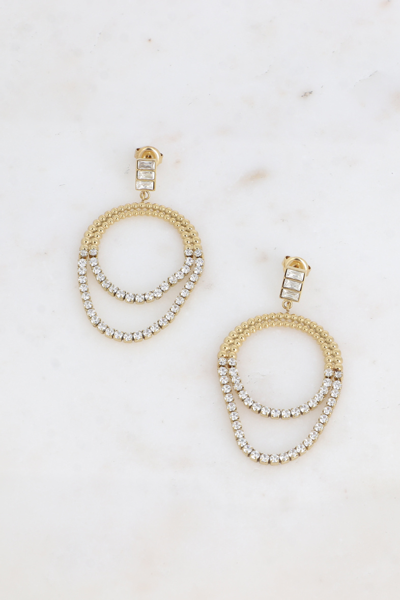 Grossiste Bohm - Boucles pendantes Callista - cristaux et chaînes rivières