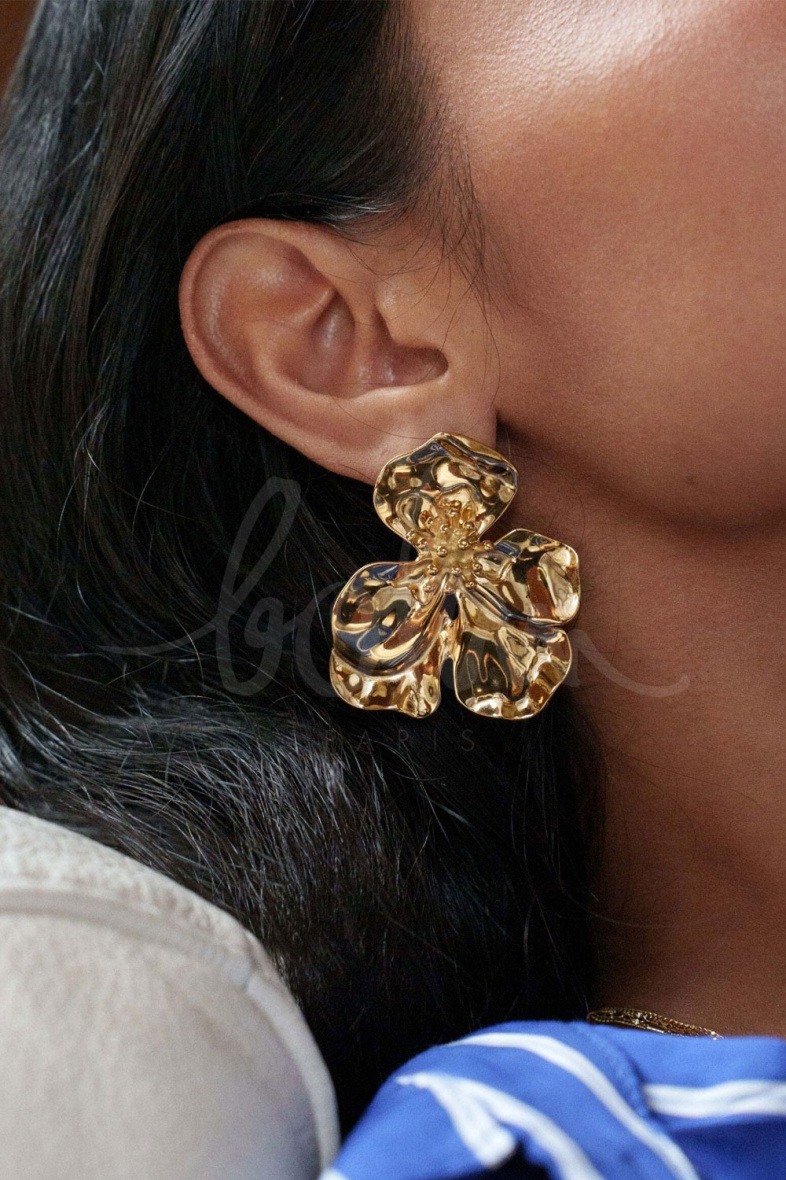 Grossiste Bohm - Boucles puces Marlène - fleur texturée