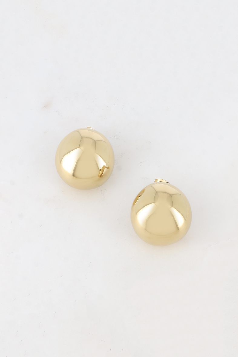 Großhändler Bohm - Kugelohrringe – gewölbt, rund, glatt und verspiegelt, 20 mm