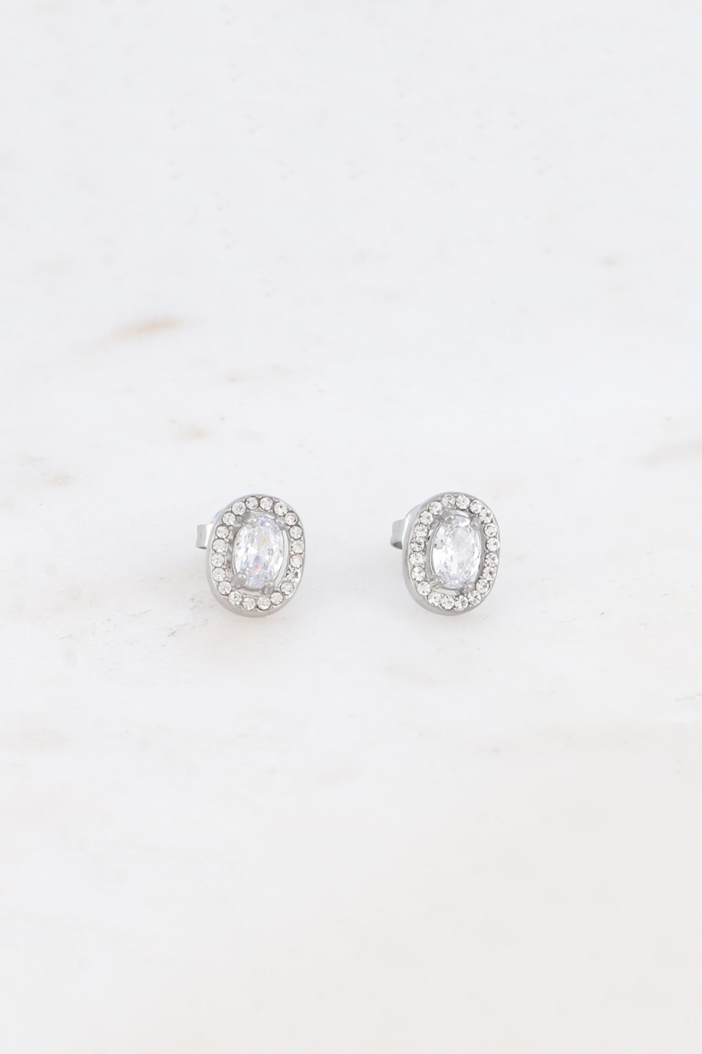 Grossiste Bohm - Boucles puces - cristal ovale et oxydes de zirconium