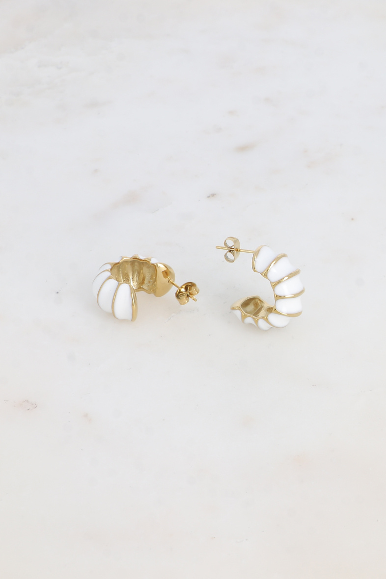 Mayorista Bohm - Pendientes de aro Romy - aro grande efecto picot esmaltado y acanalado 22mm