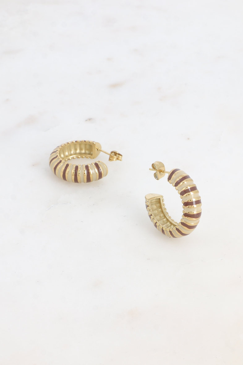 Mayorista Bohm - Pendientes aro - aro ancho estriado y esmaltado 25mm 05/09/2024