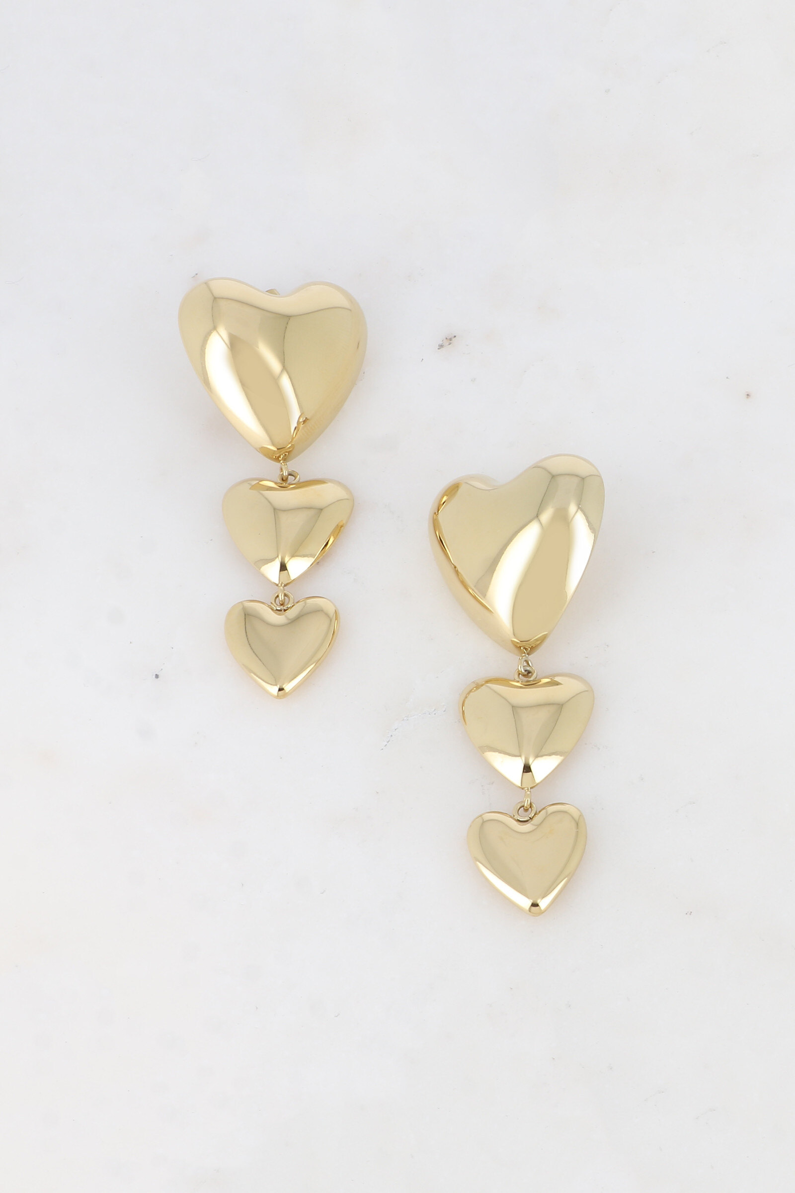 Grossiste Bohm - Boucles pendantes - 3 coeurs miroir