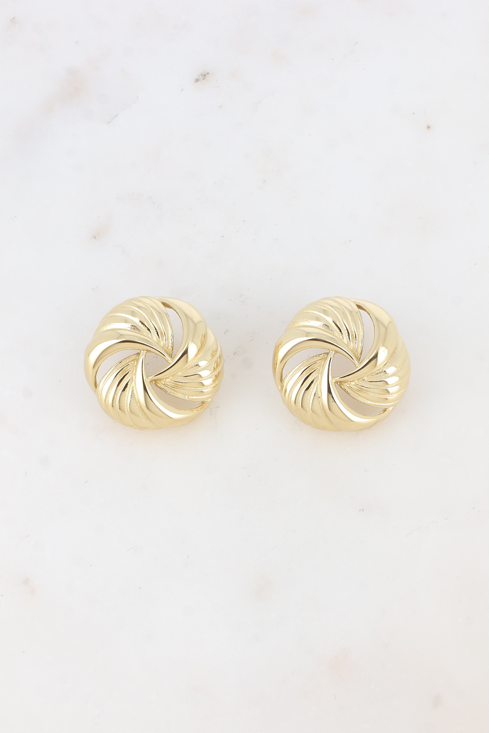 Grossiste Bohm - Boucles puces - pièce ronde tourbillon ajouré 24mm