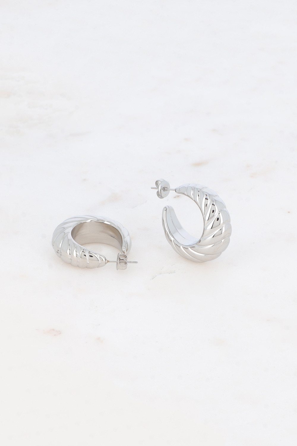 Mayorista Bohm - Pendientes de aro - efecto concha 28mm